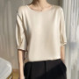 Summer Satin Simple Office Lady Blouse Female Shirt Solid Tops Short Sleeve Casual Korean OL Loose Blouses Women Blusas 2023