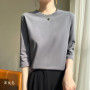 Mercerized Cotton Cropped Sleeve Female Spring And Summer 2023 New Round Neck Loose 100 Cotton Short Sleeve Bottoming T-Shirt