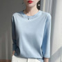 Mercerized Cotton Cropped Sleeve Female Spring And Summer 2023 New Round Neck Loose 100 Cotton Short Sleeve Bottoming T-Shirt