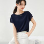 SENTUBILA Elegant Chiffon Blouse Women 2026 Summer Patchwork Short Sleeve O-Neck Simple Loose Straight Chiffon Tops 162VA6570X