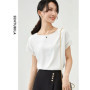 SENTUBILA Elegant Chiffon Blouse Women 2026 Summer Patchwork Short Sleeve O-Neck Simple Loose Straight Chiffon Tops 162VA6570X