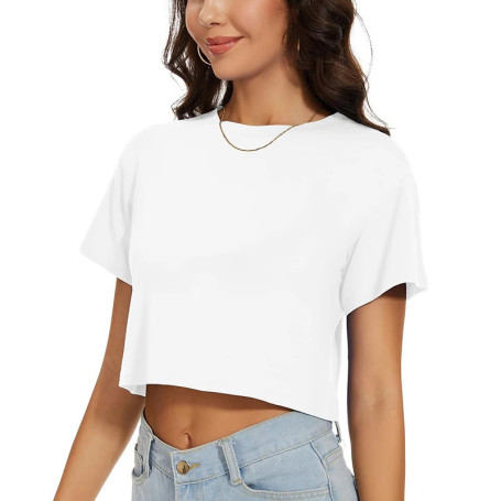 Crew Neck Fashion Women T Shirt Street Casual T-Shirt Solid Plus Size Top Tees Sexy Slim Summer Short Sleeve Women's Clothing