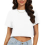 Crew Neck Fashion Women T Shirt Street Casual T-Shirt Solid Plus Size Top Tees Sexy Slim Summer Short Sleeve Women's Clothing