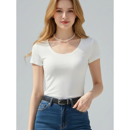 AOSSVIAO 2026 Spring Summer New Short Sleeve Women T-Shirt Fashion Solid Simple Casual Soft All-Match Hot Basic Slim Tops Tees