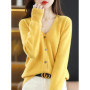 Women's Sweater 2025 Spring Autumn Cardigans V-neck Single Breasted Short Slim Lady Knitwear Tops Solid Korean Fashion Cardigan