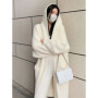 white Long Cardigan for women 2025 new winter clothes Knitted fluffy long sleeve Cashmere sweater coat korean style warm vintage