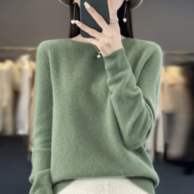 New cashmere sweater women's sweater in autumn and winter 100 merino wool fashion O-neck autumn warm pullover top