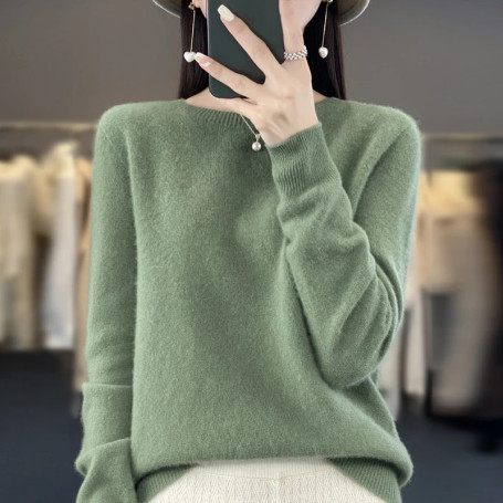 New cashmere sweater women's sweater in autumn and winter 100 merino wool fashion O-neck autumn warm pullover top