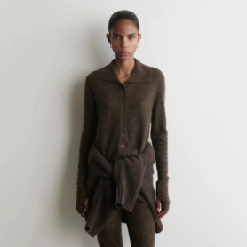 Ethereal MD 2026 cosmod spring new style of women's Standard style dark brown collar pullover jacket