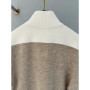 Fashion 2026 Spring Women‘s Sweater Contrast Color Turtleneck Zipper Up Cardigan Casual Long Sleeve Knitwear Outwear Tops