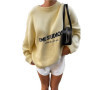 Butter Yellow Letter Knitted Sweater Women's Casual Round Neck Pleated Short Pullover 2025 Female Daily Street Sweaters Autumn