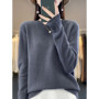 100 pure wool 2024 autumn and winter new cashmere sweater women's O-neck pullover fashion solid color long sleeve pullover.