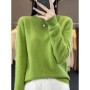 100 pure wool 2024 autumn and winter new cashmere sweater women's O-neck pullover fashion solid color long sleeve pullover.