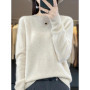 100 pure wool 2024 autumn and winter new cashmere sweater women's O-neck pullover fashion solid color long sleeve pullover.