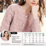 I BELIEVE YOU Women's French Fragrant Sweater Cardigan 2025 Autumn Pink Floral Yarn Knitted Sweater Love Button Tops 2253126082
