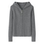 100 goat cashmere sweater cardigan hooded zipper padded shoulder sweater sweater with simple outside.