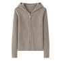 100 goat cashmere sweater cardigan hooded zipper padded shoulder sweater sweater with simple outside.