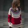 Jacquard round-neck 100 wool knitted sweater women's pullover base layer sweater loose long-sleeved sweater