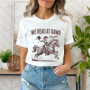 We Read At Dawn Cowgirl T-shirt Vintage Country Bookish Tops Gift for Book Lover Tee Bookish Cowgirl Retro Funny Reading Tshirt