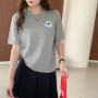 Women T-shirts Summer Tops Solid Short Sleeve Loose O-neck Cotton Korean Casual Ladies Shirts Harajuku Korean Woman Tshirts