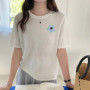 Women T-shirts Summer Tops Solid Short Sleeve Loose O-neck Cotton Korean Casual Ladies Shirts Harajuku Korean Woman Tshirts