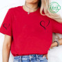 Women Love Heart Design T-Shirts Fashion Casual Short Sleeve T-shirt Heart Personalised Graphic Tshirts RED Women T Shirts Ts01