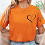 Women Love Heart Design T-Shirts Fashion Casual Short Sleeve T-shirt Heart Personalised Graphic Tshirts RED Women T Shirts Ts01