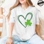 St Patrick's Day Tshirt Shirt for Women Lucky Heart Design Woman T-Shirts Short Sleeve St Patricks Fashion Female Tee Clothing