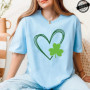 St Patrick's Day Tshirt Shirt for Women Lucky Heart Design Woman T-Shirts Short Sleeve St Patricks Fashion Female Tee Clothing