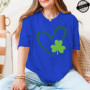 St Patrick's Day Tshirt Shirt for Women Lucky Heart Design Woman T-Shirts Short Sleeve St Patricks Fashion Female Tee Clothing