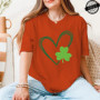 St Patrick's Day Tshirt Shirt for Women Lucky Heart Design Woman T-Shirts Short Sleeve St Patricks Fashion Female Tee Clothing