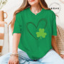 St Patrick's Day Tshirt Shirt for Women Lucky Heart Design Woman T-Shirts Short Sleeve St Patricks Fashion Female Tee Clothing