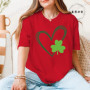 St Patrick's Day Tshirt Shirt for Women Lucky Heart Design Woman T-Shirts Short Sleeve St Patricks Fashion Female Tee Clothing