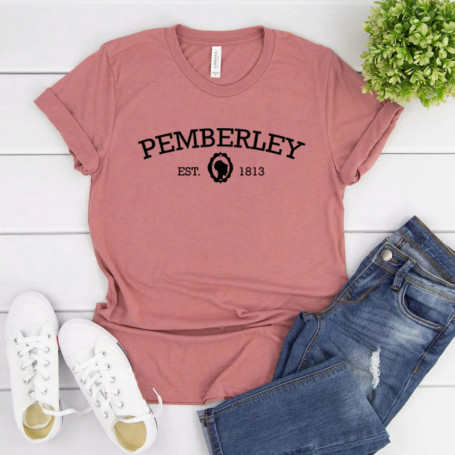 Pemberley T-Shirt Jane Austen Shirt Pride and Prejudice Tshirt Women Short Sleeve Graphic Tees Casual Round Neck Woman T Shirt