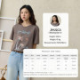 MISHOW Casual Print Shirts Women Summer New 2025 Short Sleeve Round Neck Loose Pure Cotton T-shirt Female Fashion MXE31T0533