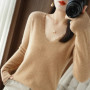 Autumn Winter Women Swewter V-neck Long Sleeve Kniited Tops Casual Warm Bottoming Shirt Fashion Korean Pullovers Soft Knitwear