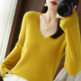 Autumn Winter Women Swewter V-neck Long Sleeve Kniited Tops Casual Warm Bottoming Shirt Fashion Korean Pullovers Soft Knitwear