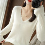 Autumn Winter Women Swewter V-neck Long Sleeve Kniited Tops Casual Warm Bottoming Shirt Fashion Korean Pullovers Soft Knitwear