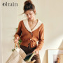 OLrain Women Knitted Long Sleeve Cardigan 2026 Autumn French Doll Collar Fad Retro Casual Short Sweater Warm Tops O22QM00693