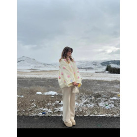 3D Flower Knit Pullover Women Oversize O Neck Loose Wide Long Sleeves Sweater Female 2025 Autumn Winter Chic Fashion Knitwears