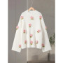 3D Flower Knit Pullover Women Oversize O Neck Loose Wide Long Sleeves Sweater Female 2025 Autumn Winter Chic Fashion Knitwears