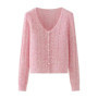 Women Knitted Cardigan Sweater Jacket Fashion Spring Autumn 2024 New Korean Leisure Thin Style Hollow Out Ladies Top Basic Coat