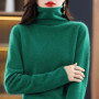 100 Merino Wool Turtleneck Pullover Knitwear Women's New Autumn And Winter Warm Sweater Women's Solid Color Pile Neck Sweater