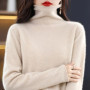 100 Merino Wool Turtleneck Pullover Knitwear Women's New Autumn And Winter Warm Sweater Women's Solid Color Pile Neck Sweater