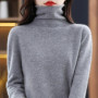 100 Merino Wool Turtleneck Pullover Knitwear Women's New Autumn And Winter Warm Sweater Women's Solid Color Pile Neck Sweater
