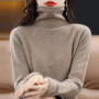100 Merino Wool Turtleneck Pullover Knitwear Women's New Autumn And Winter Warm Sweater Women's Solid Color Pile Neck Sweater
