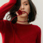 Autumn/Winter Women's 100 Cashmere Pullover Casual Solid Knitted Sweater Loose Curled Edge Round Neck Tops Warm Jumper Belt