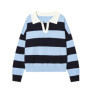 Fashion Contrast Striped Polo Sweater For Women 2026 Spring New Long Sleeve Casual Knitted Pullover Lady Y2K Chic Street Jumper