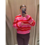 Fashion Contrast Striped Polo Sweater For Women 2026 Spring New Long Sleeve Casual Knitted Pullover Lady Y2K Chic Street Jumper