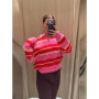 Fashion Contrast Striped Polo Sweater For Women 2026 Spring New Long Sleeve Casual Knitted Pullover Lady Y2K Chic Street Jumper